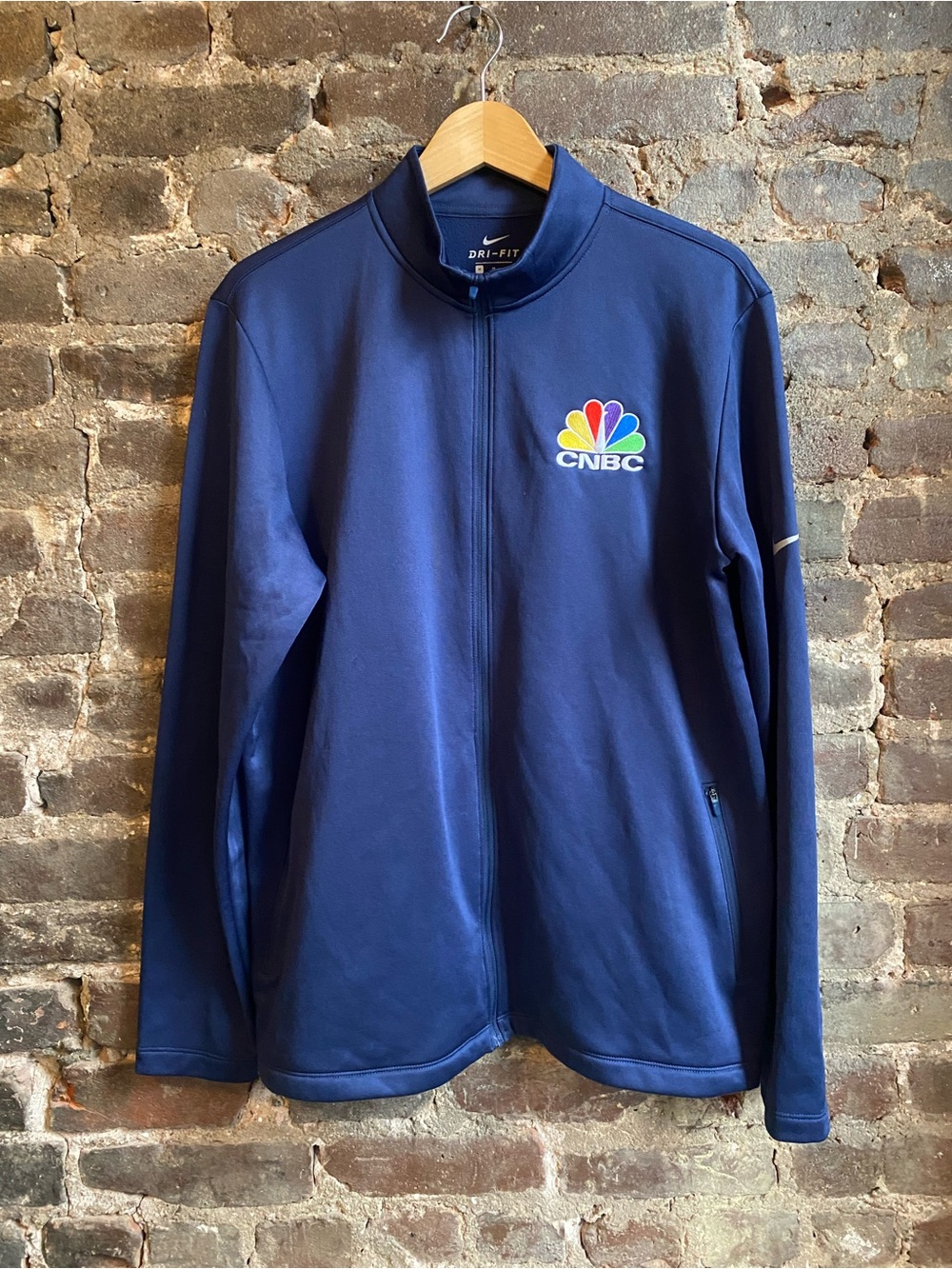 Nike Dri-FIT Blue Full Zip Track Jacket CNBC Logo Men’s Regular M